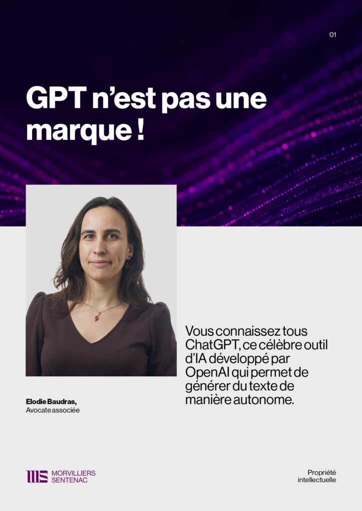 Illustration d’un article sur GPT n'est pas une marque par le cabinet Morvilliers Sentenac
