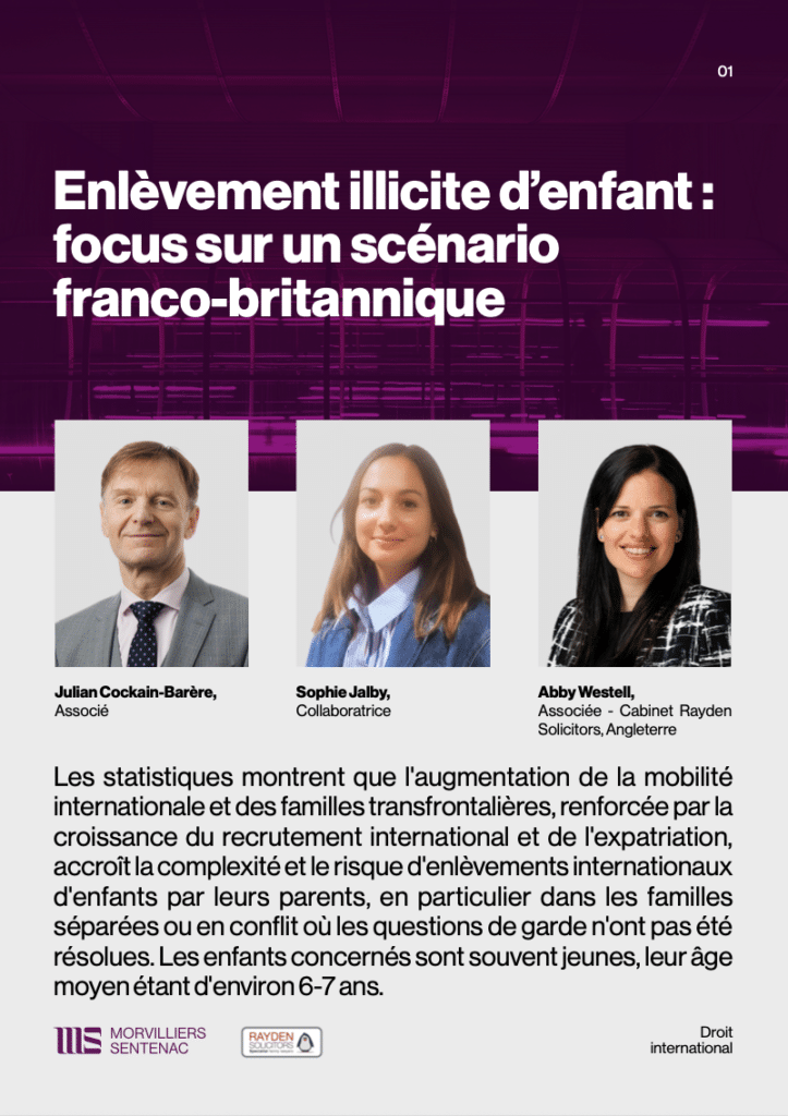 Illustration d'un article sur l'enlèvement illicite d'un enfant traitée par le cabinet Morvilliers Sentenac