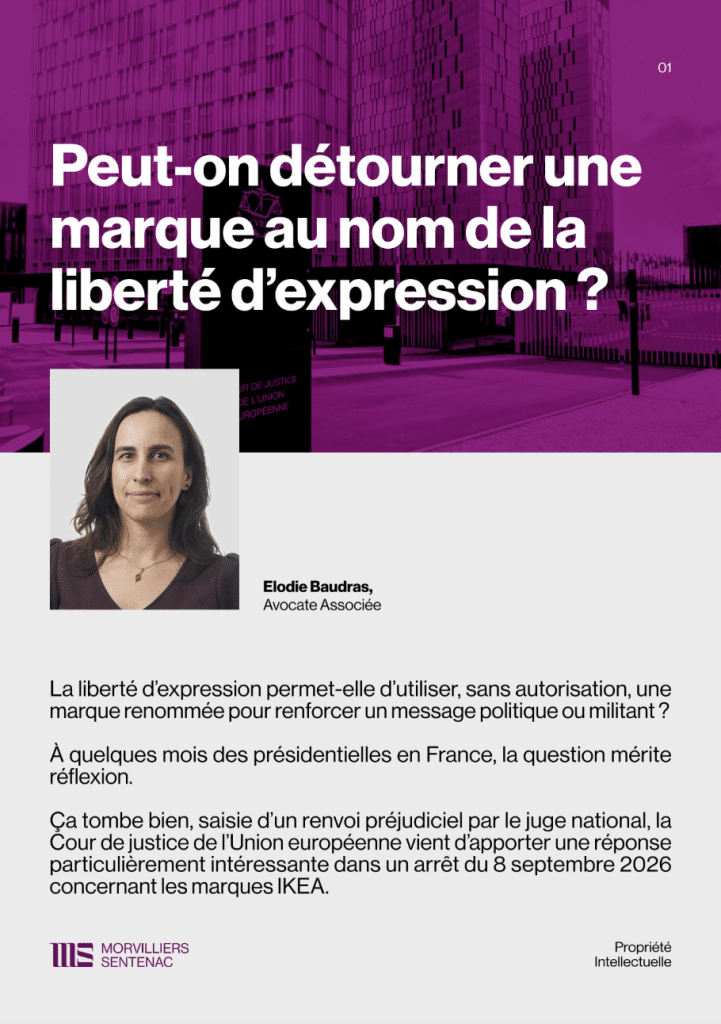 Illustration d'un article sur le détournement d'une marque au nom de la liberté d'expression par le cabinet Morvilliers Sentenac